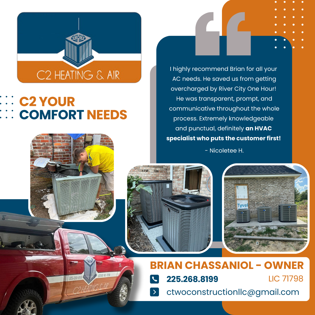 C2 Heating & Air - Denham Springs Louisiana HVAC ad creative