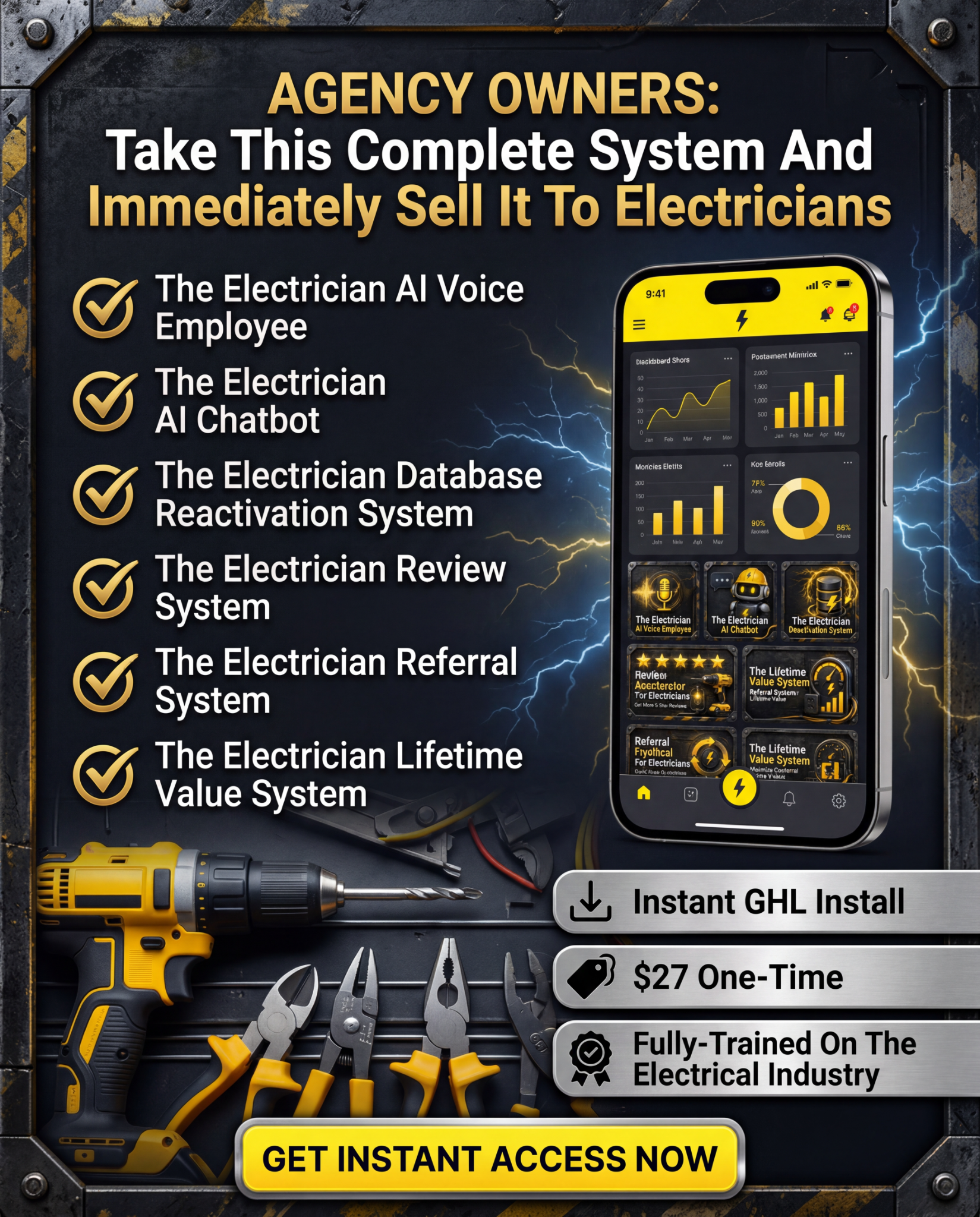 You give me $27 - I give you the full Electrician Automation Pack To Sell Inc. AI Employee