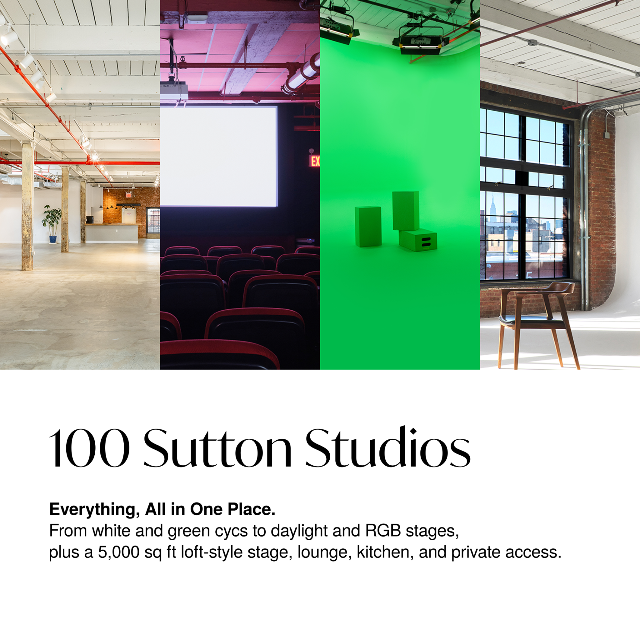 100 Sutton Studios Event Venue ad creative