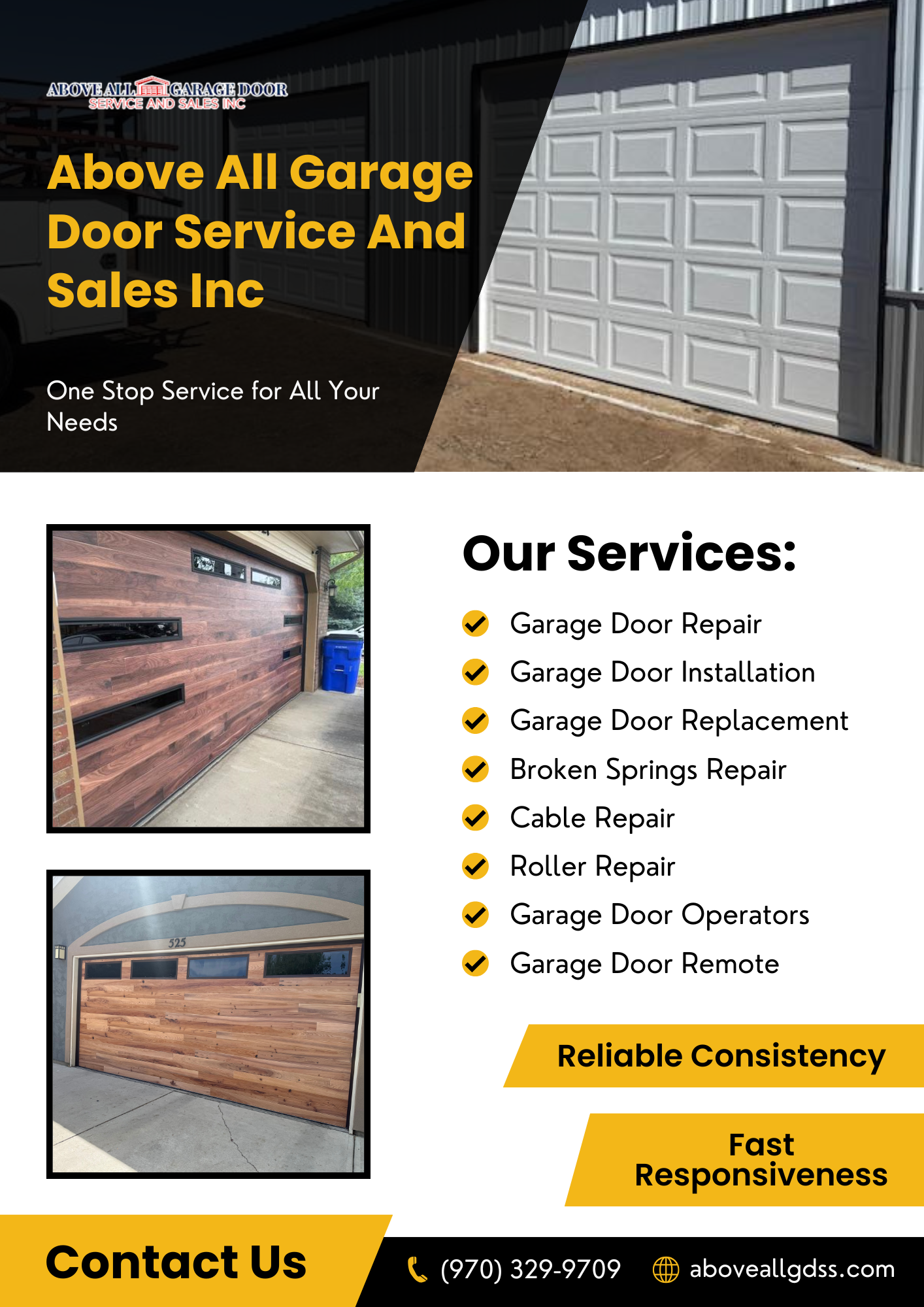 Above All Garage Door Service & Sales Garage Door ad creative
