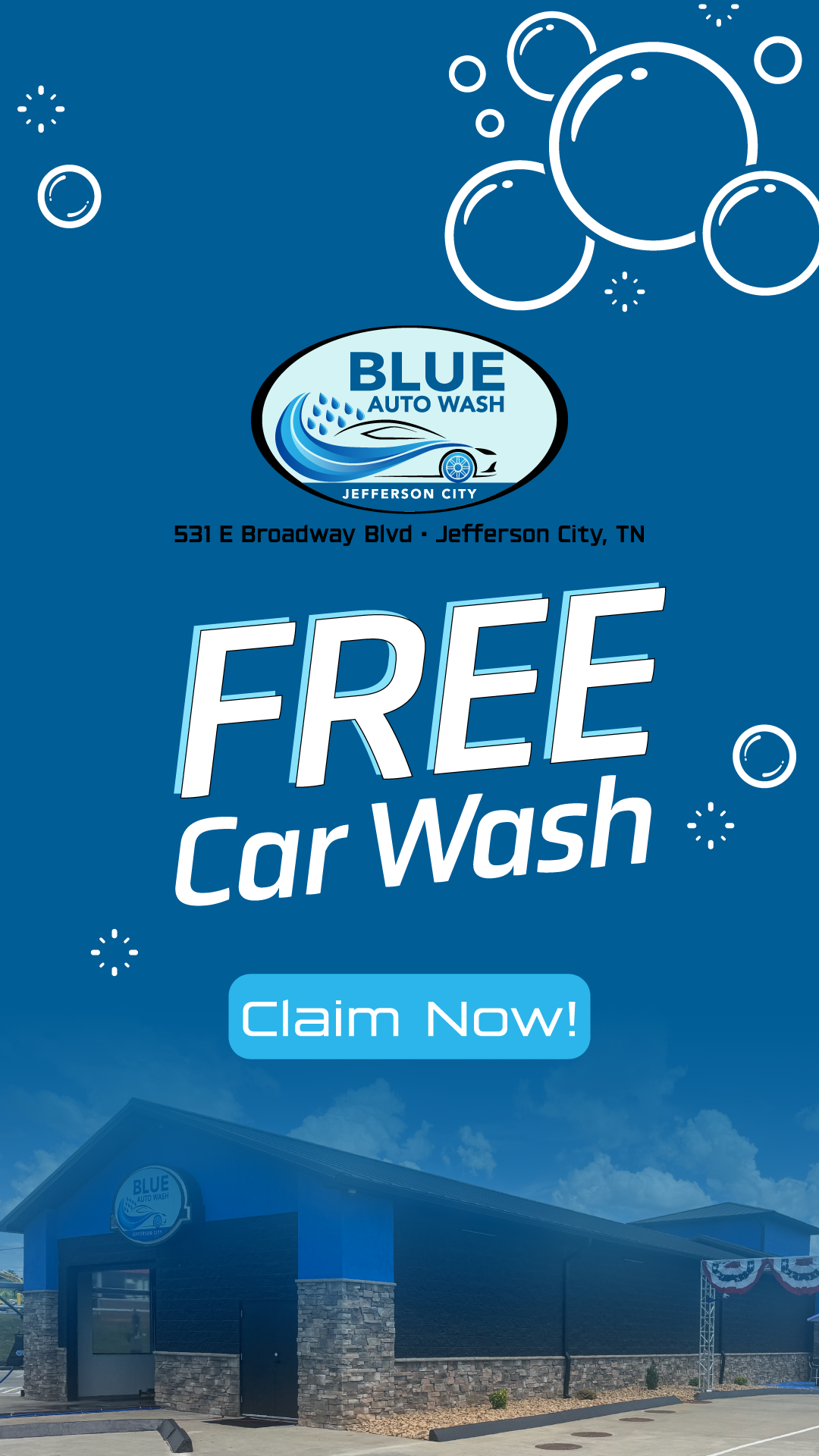 Blue Auto Wash Car Wash ad creative