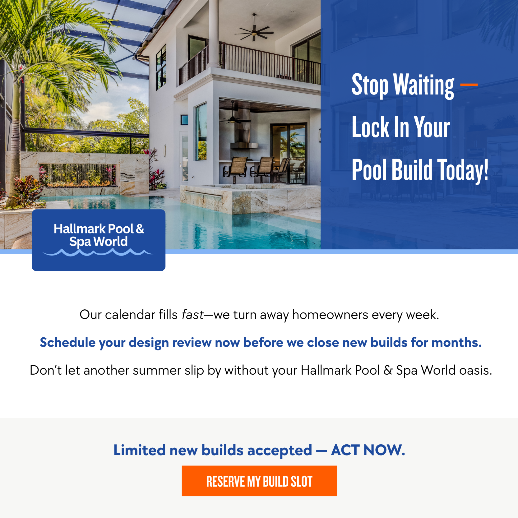 Hallmark Pool and Spa World Pool Service ad creative