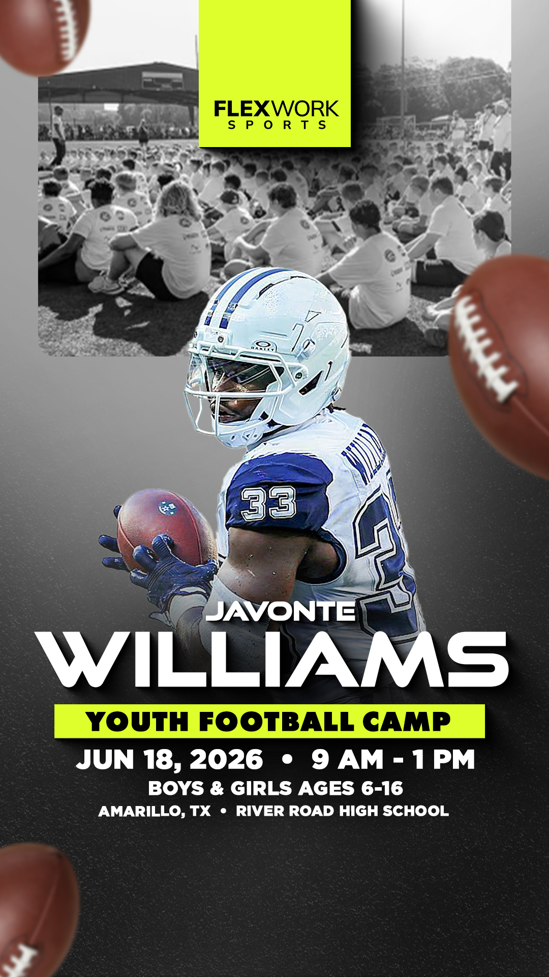 Train with Dallas star Javonte Williams