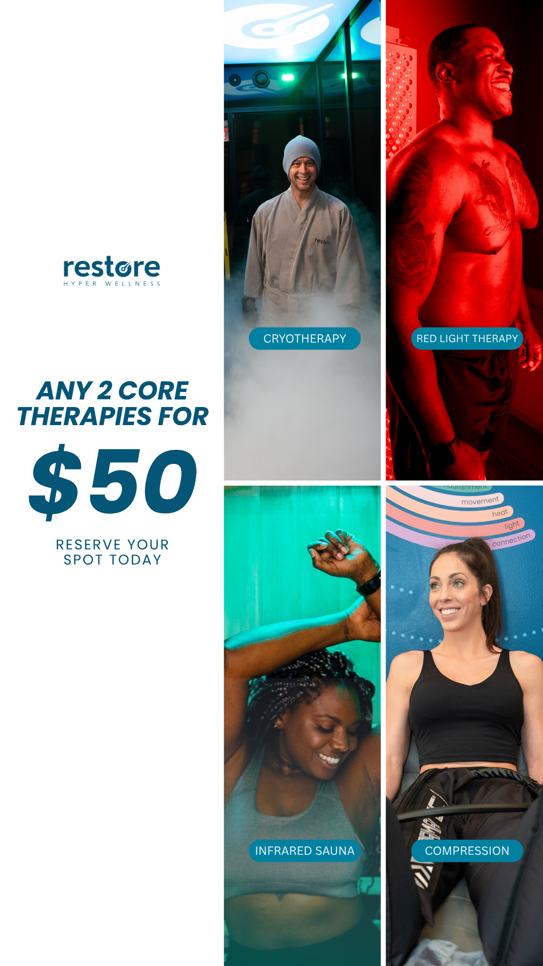 Choose 2 Wellness Therapies for Just $50!