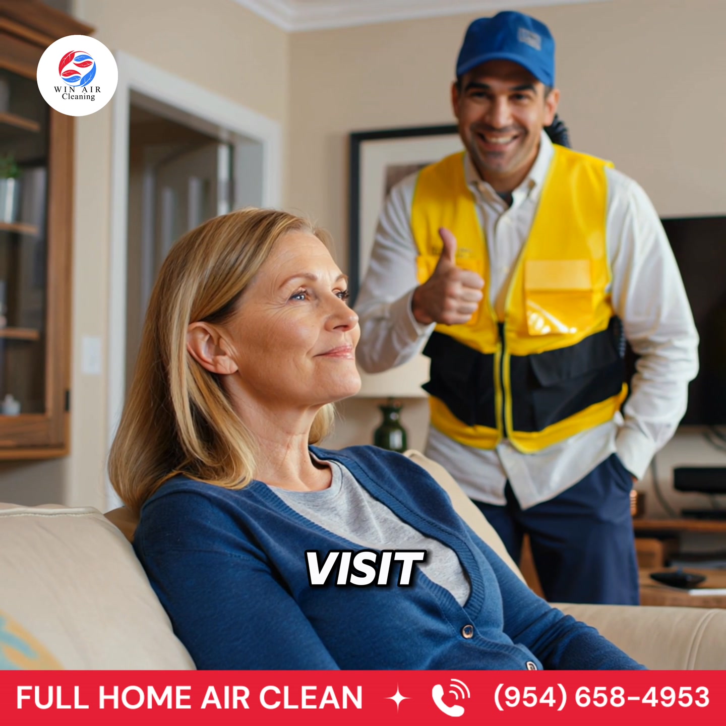 Win Air Cleaning HVAC ad creative