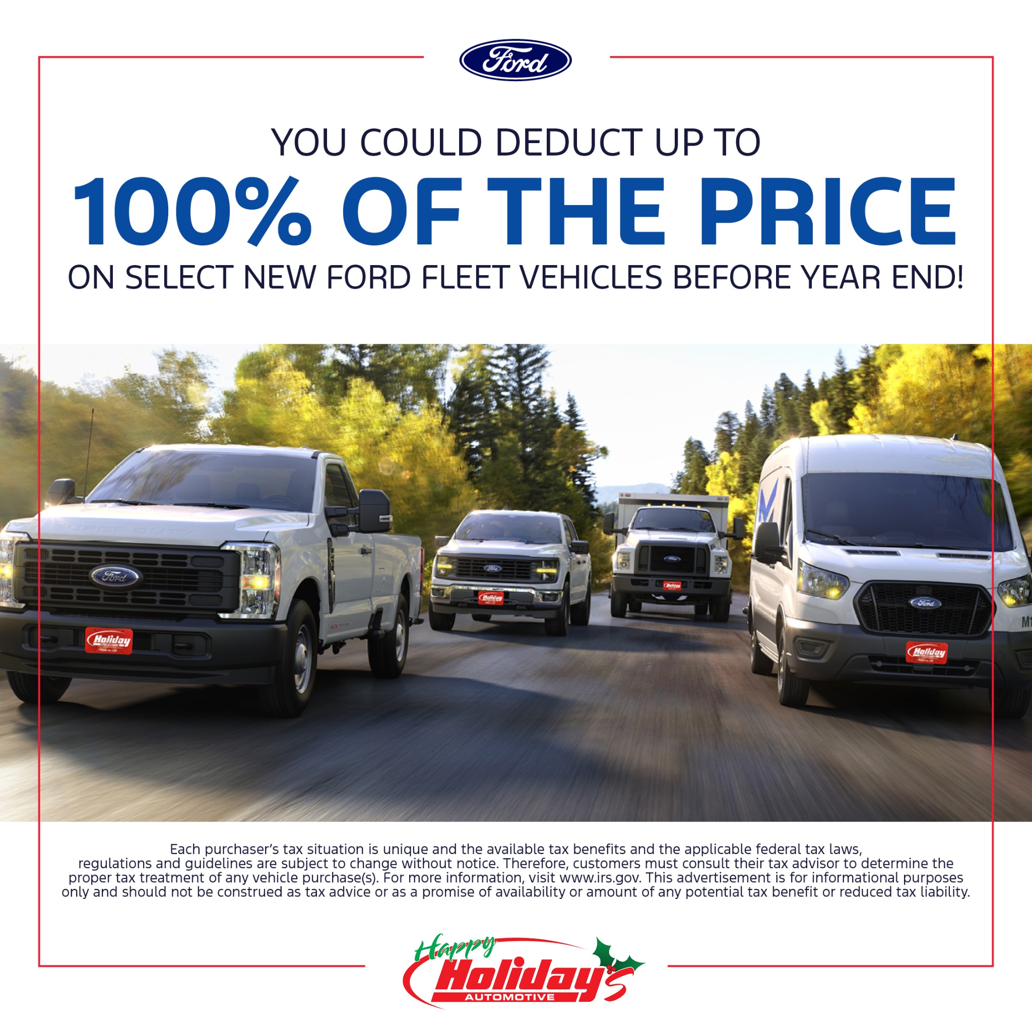 Holiday Ford Auto Dealer ad creative