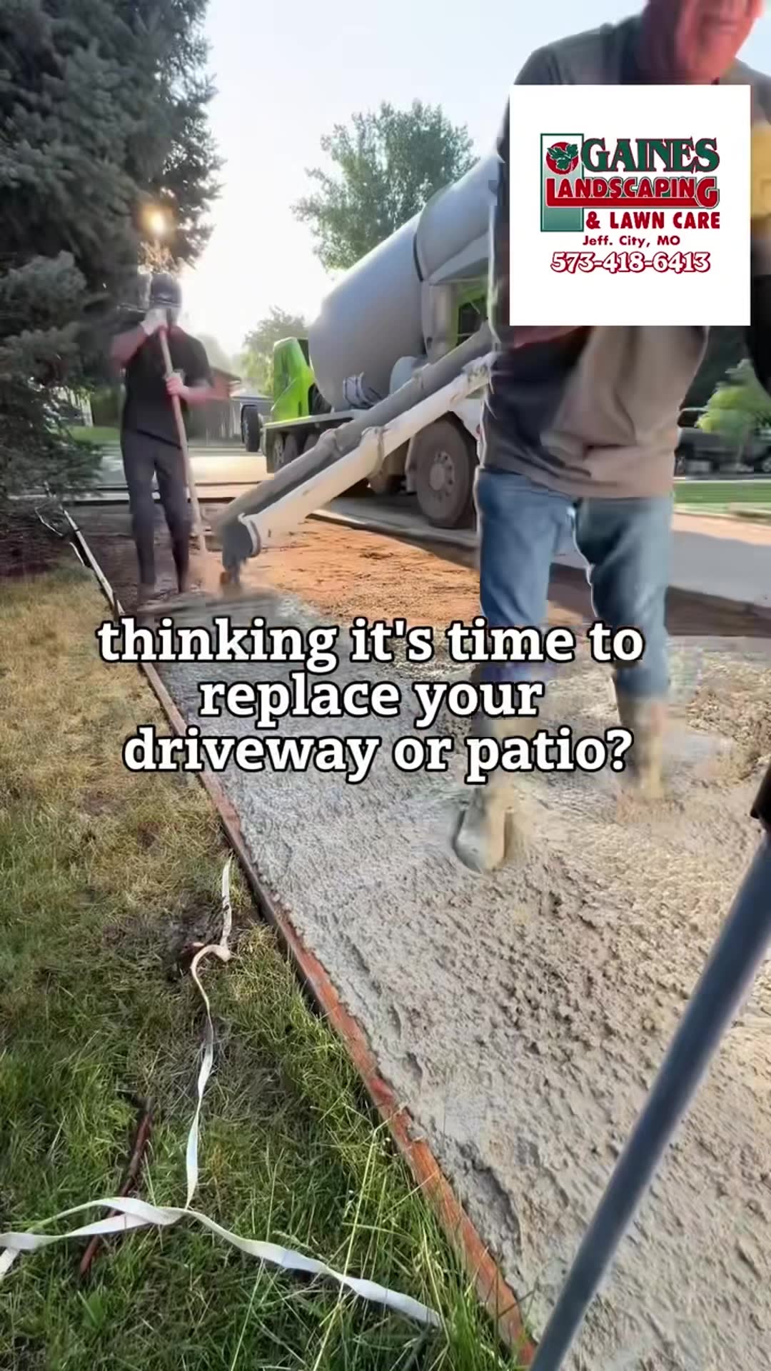 Gaines Landscaping & Lawn Care Concrete & Paving ad creative
