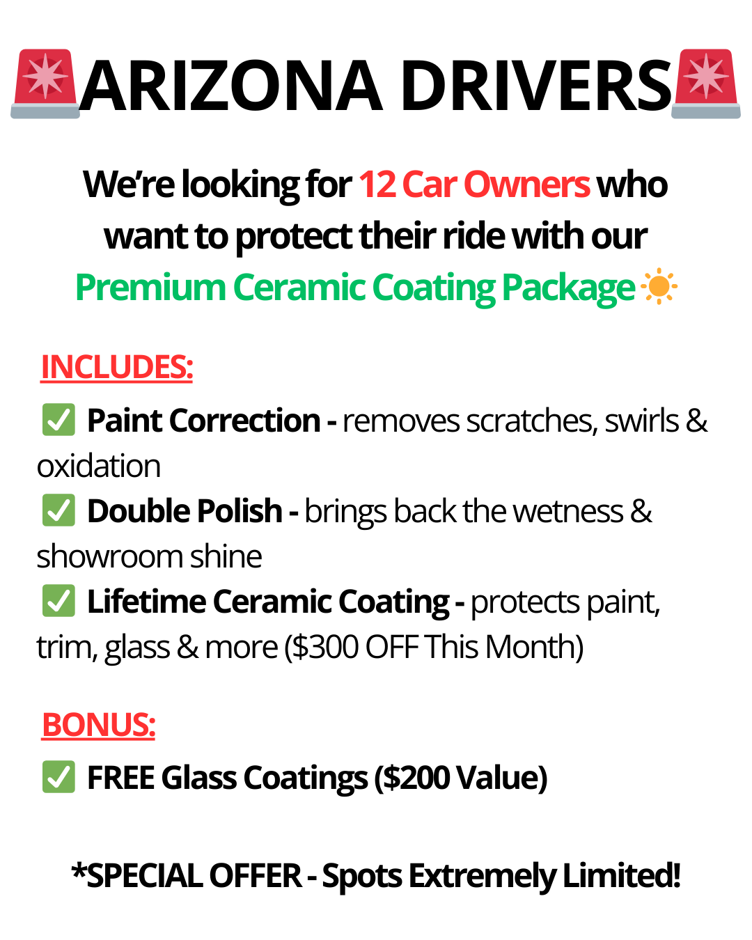 $400 OFF Coating Special!