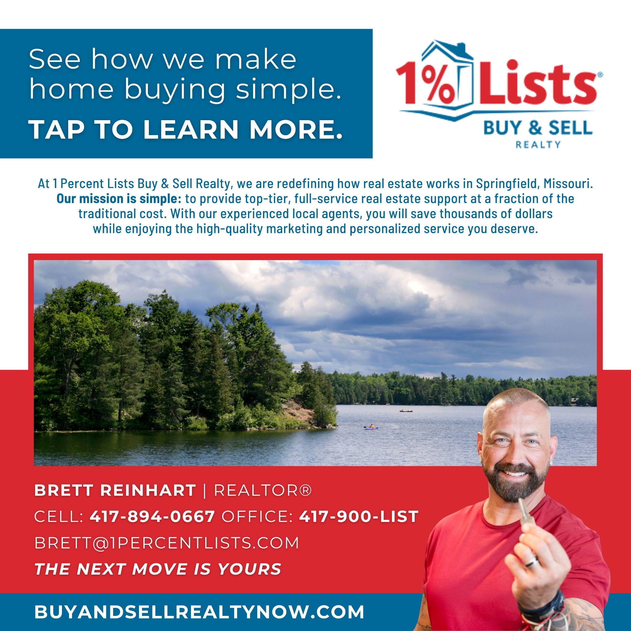 1% Lists, Buy and Sell Realty Real Estate Agent ad creative