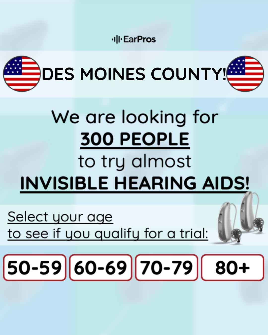 EarPros United States Hearing / Audiology ad creative