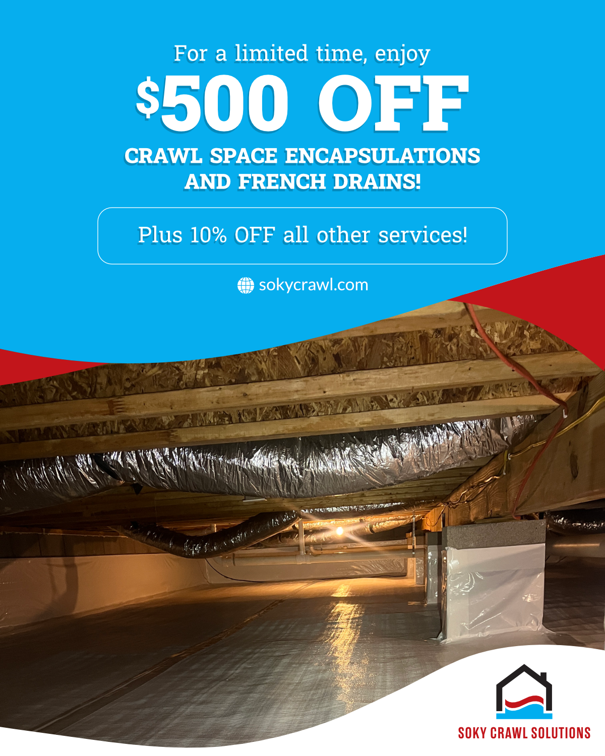 SOKY Crawl Solutions Water Damage Restoration ad creative
