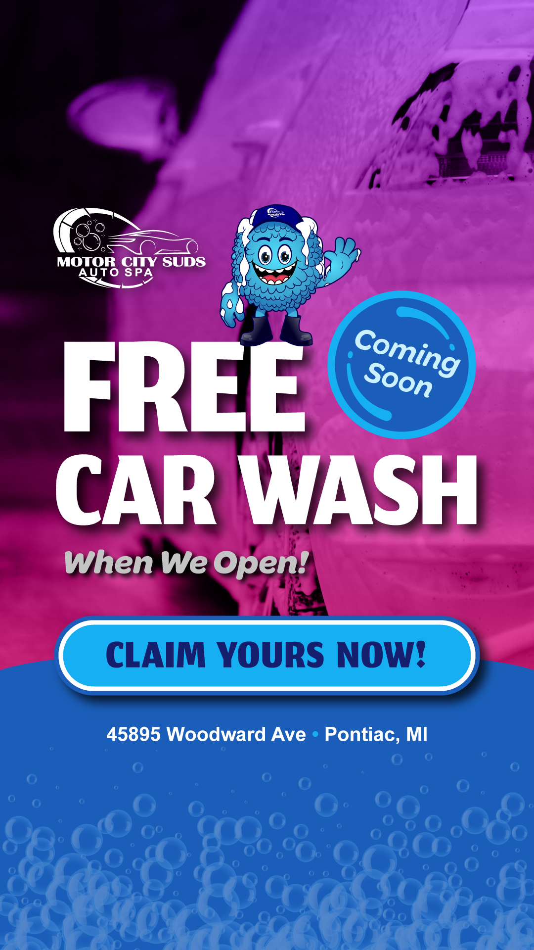 COMING SOON - FREE CAR WASH
