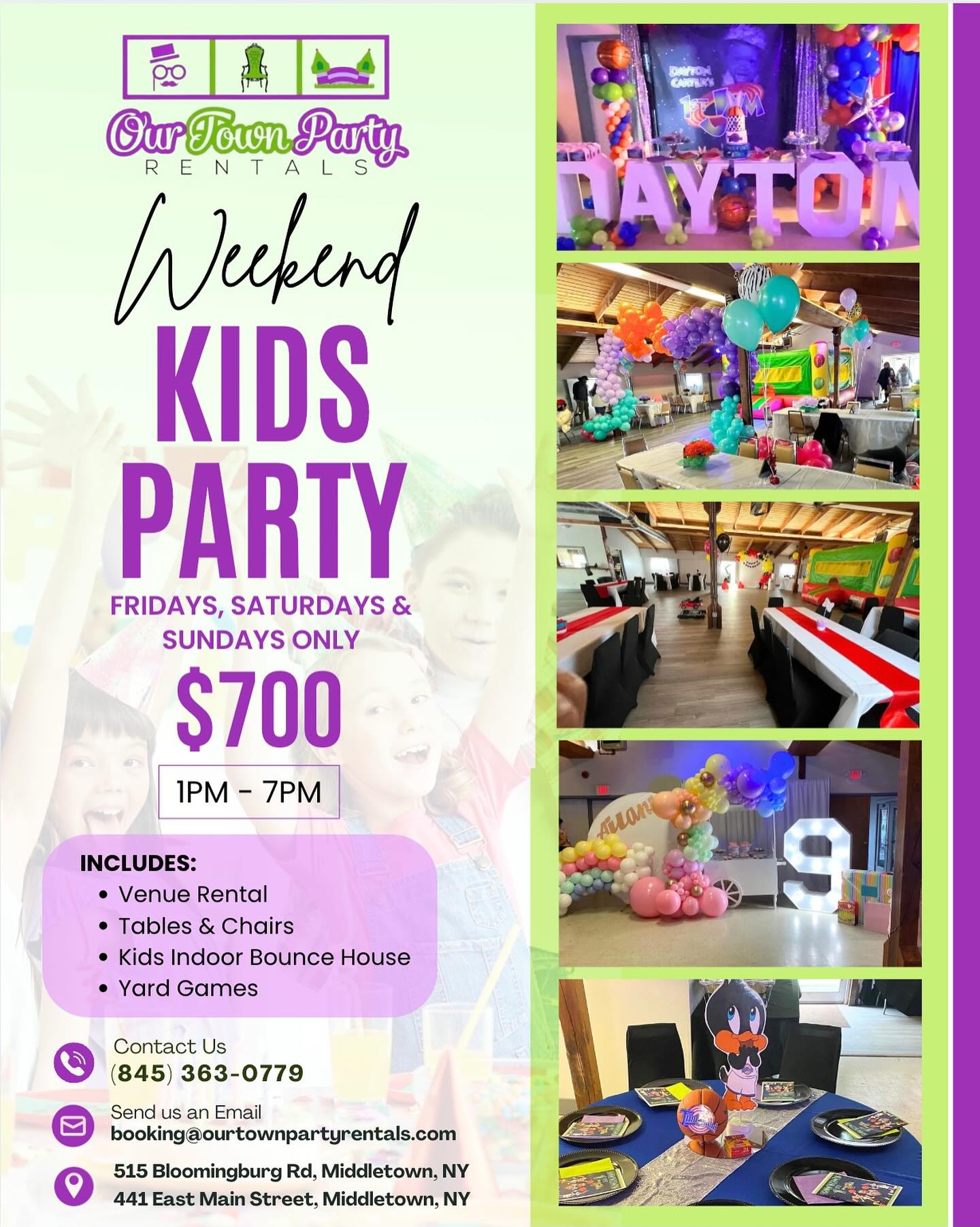 Our Town Party Hall and Rentals Event Venue ad creative