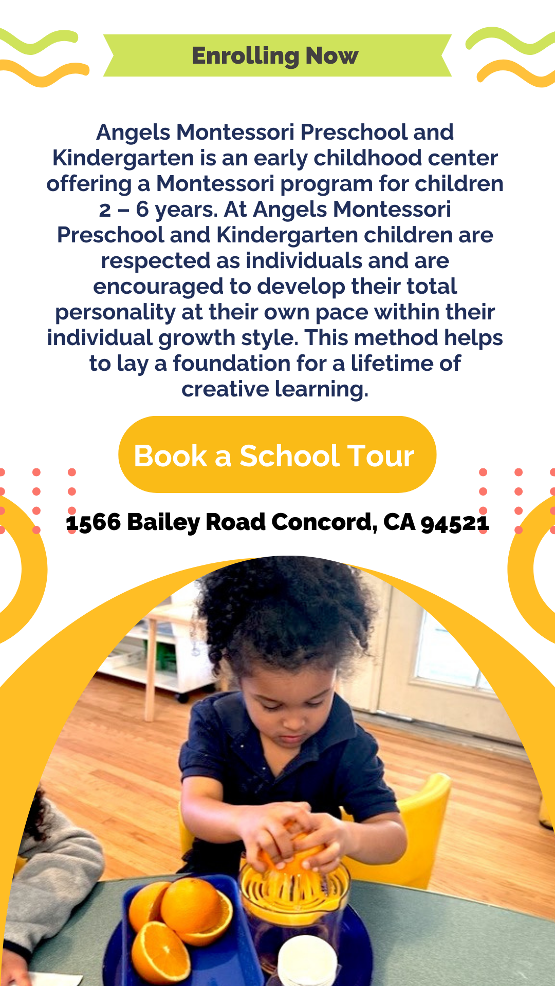 Angel's Montessori School Preschool ad creative
