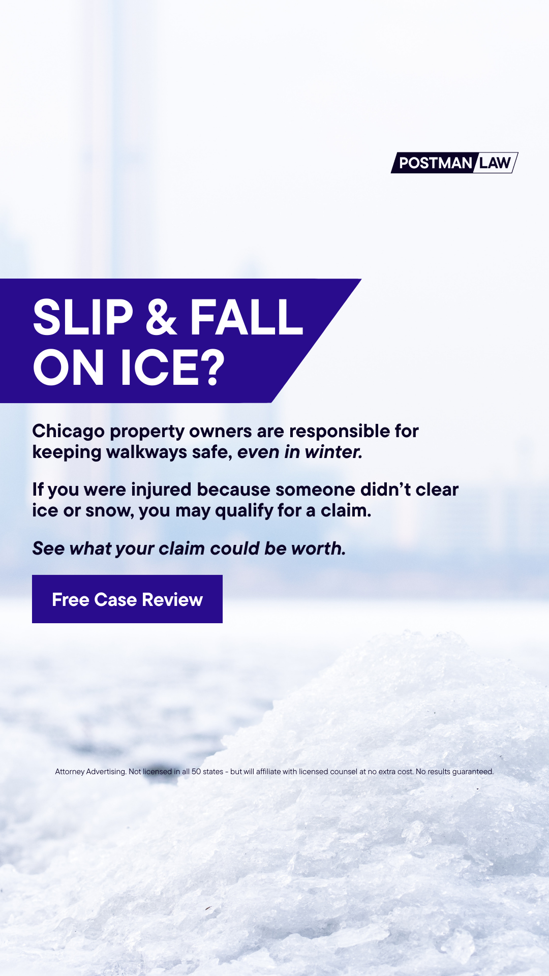 Postman Law Personal Injury ad creative