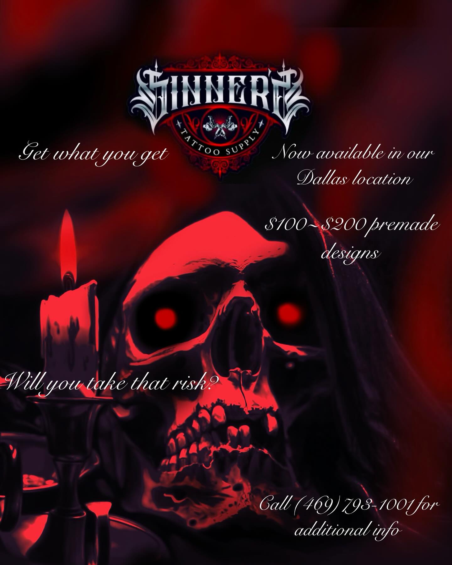 Sinners Tattoo Dallas Tattoo & Piercing ad creative