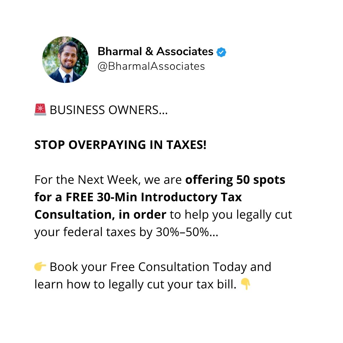 FREE 30-Min Introductory Tax Consultation!