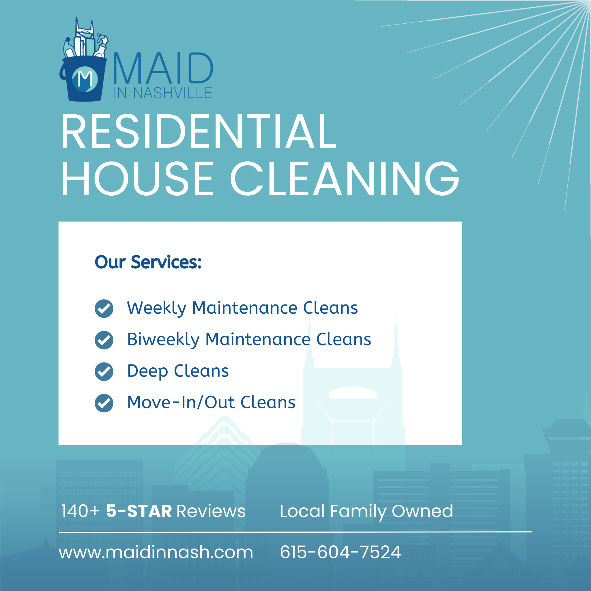 Maid in Nashville House Cleaning ad creative