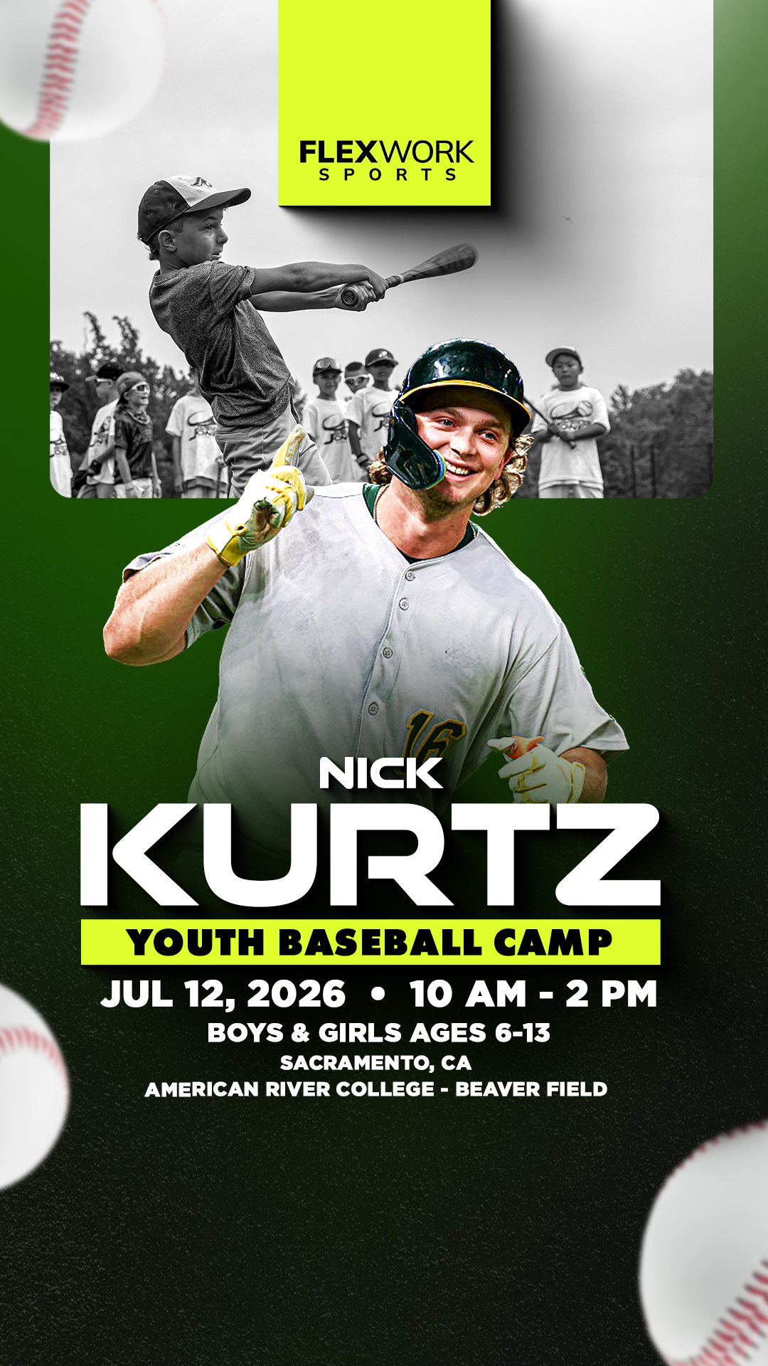 FlexWork Sports Management Sports Lessons ad creative