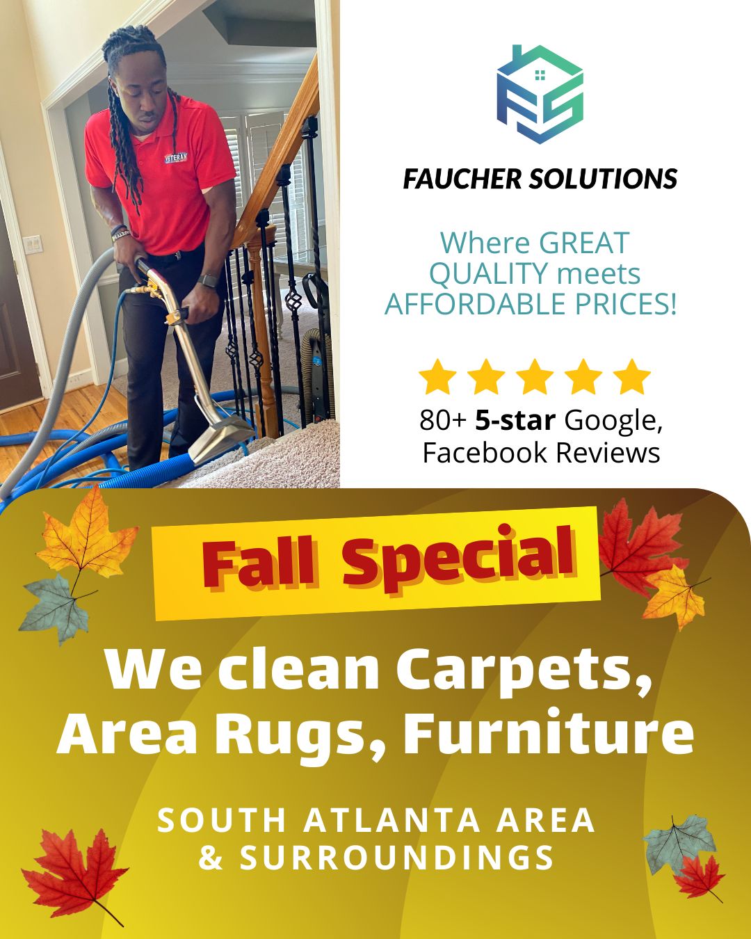 Faucher Solutions Carpet Cleaning ad creative