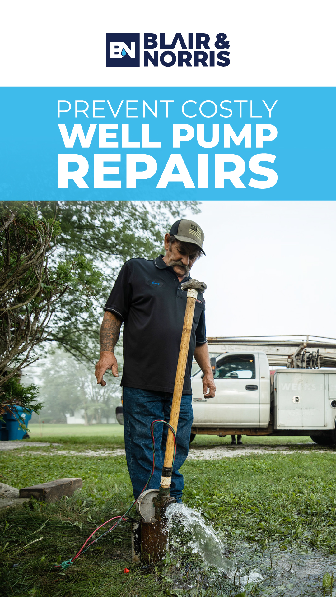 Blair Well & Pump. Norris Septic Pumping. Well Service ad creative