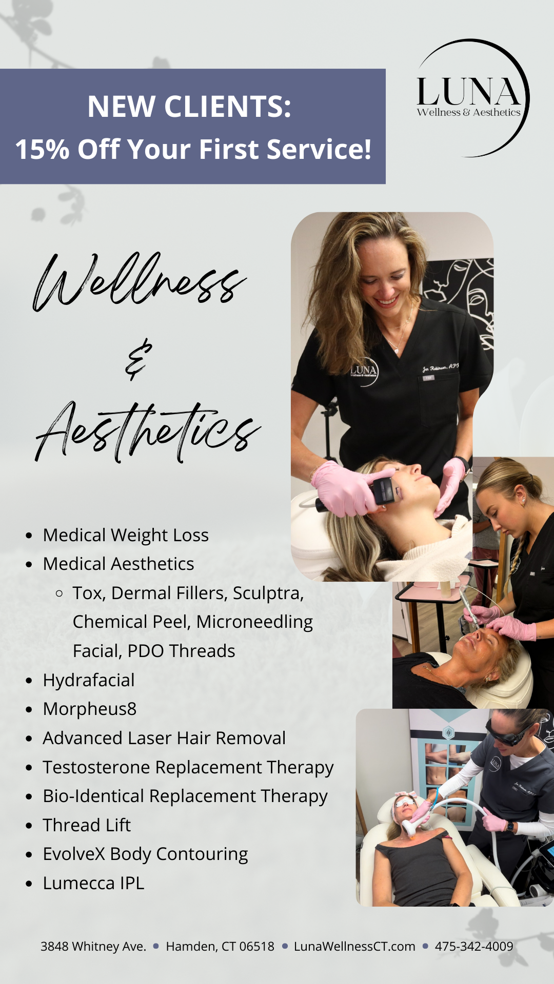 Luna Wellness & Aesthetics Day Spa ad creative