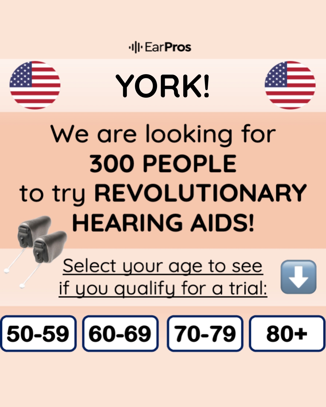 EarPros Pennsylvania Hearing / Audiology ad creative