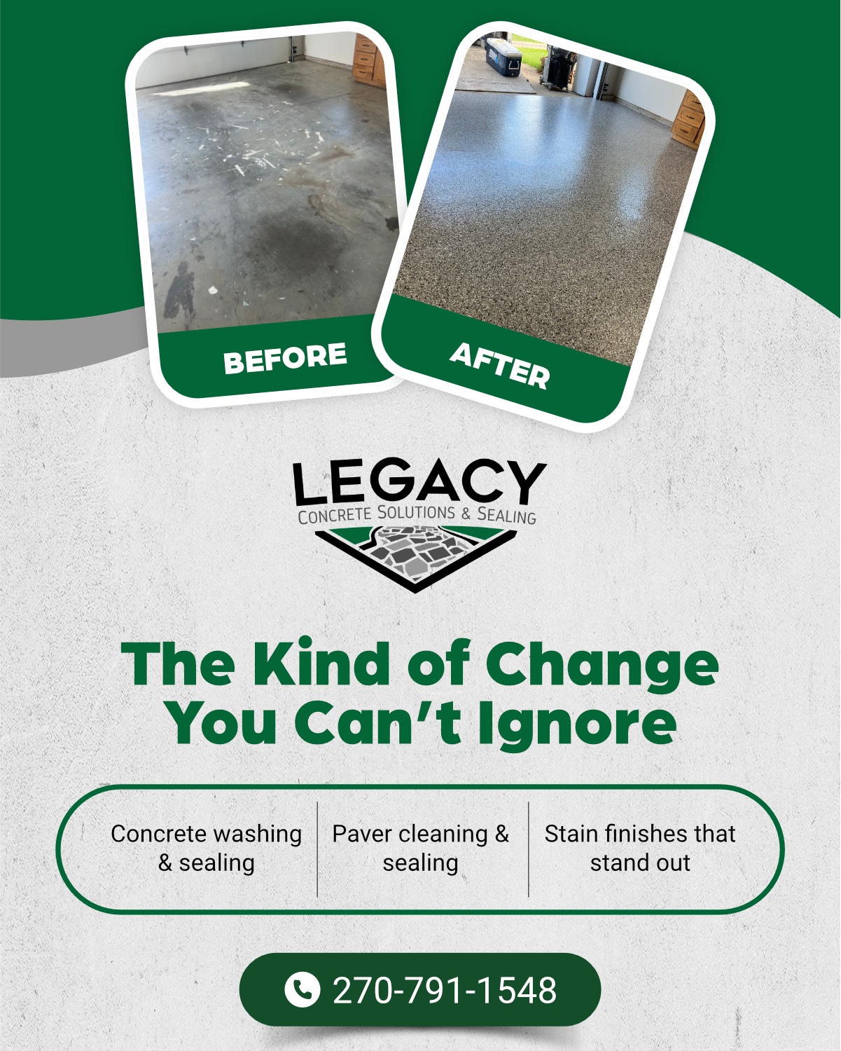 Legacy Concrete Solutions & Sealing Concrete & Paving ad creative