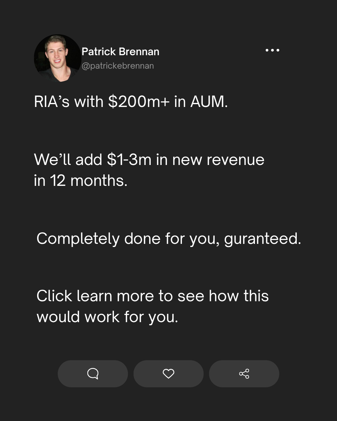 $1M in new revenue or you don't pay