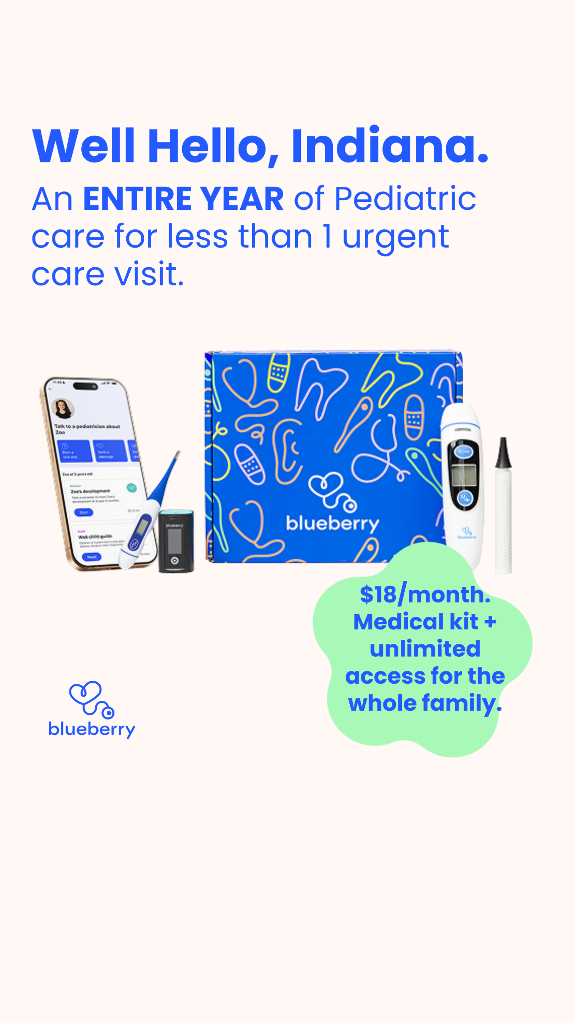 Blueberry Pediatrics Pediatrician ad creative