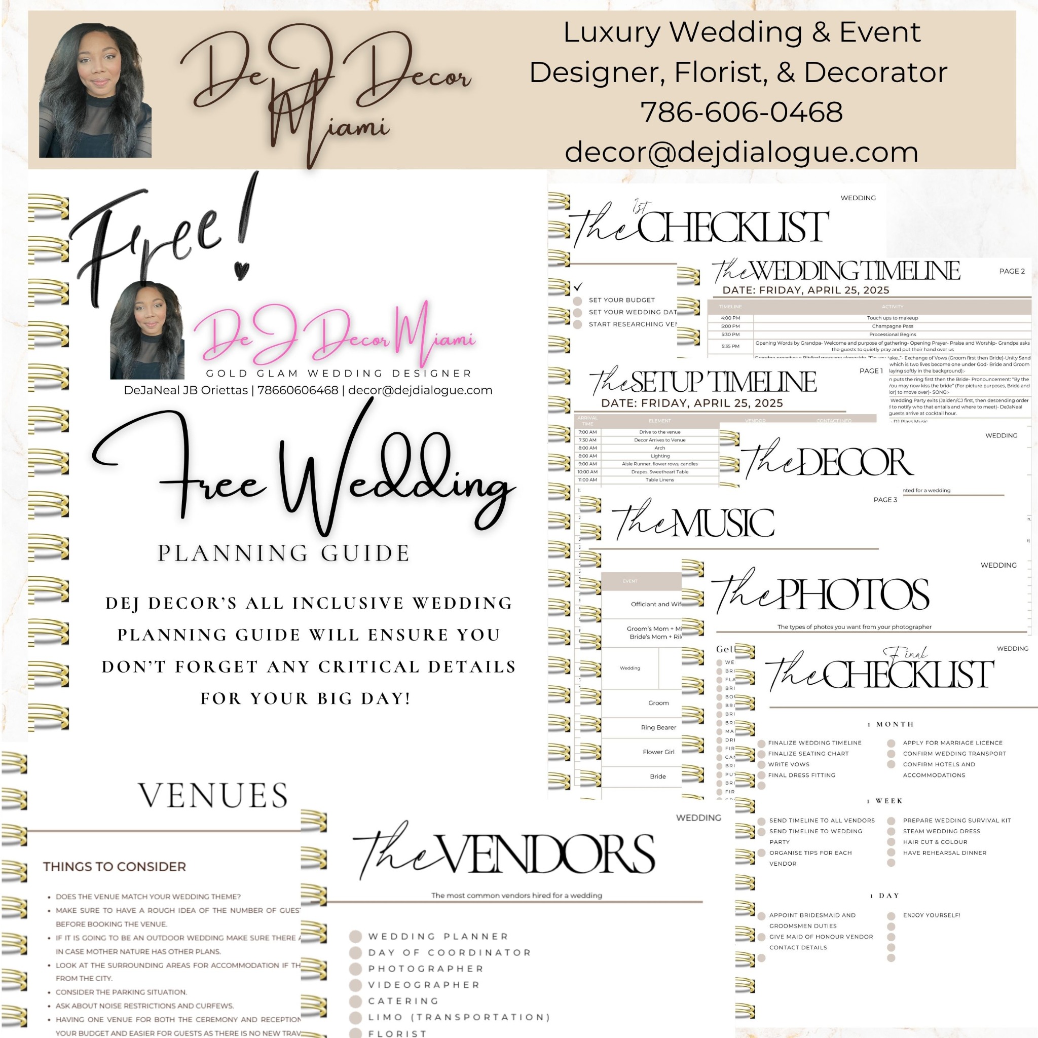 DeJ Decor Miami Event Planner ad creative