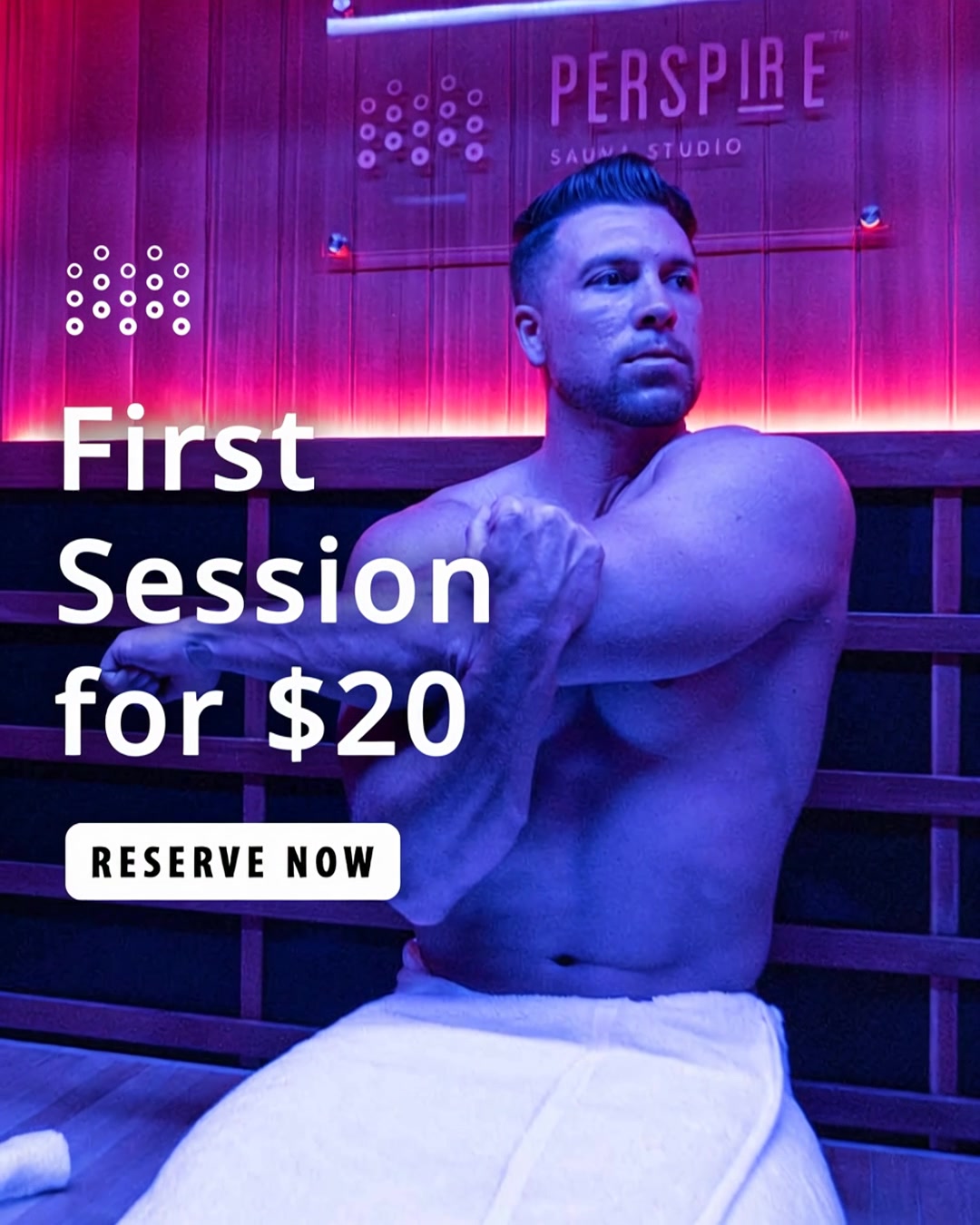 Perspire Sauna Studio West Des Moines Wellness Center ad creative