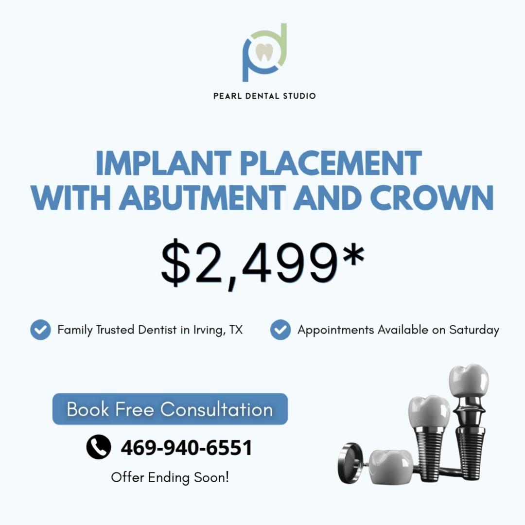 Implant + Abutment + Crown for just $2,499