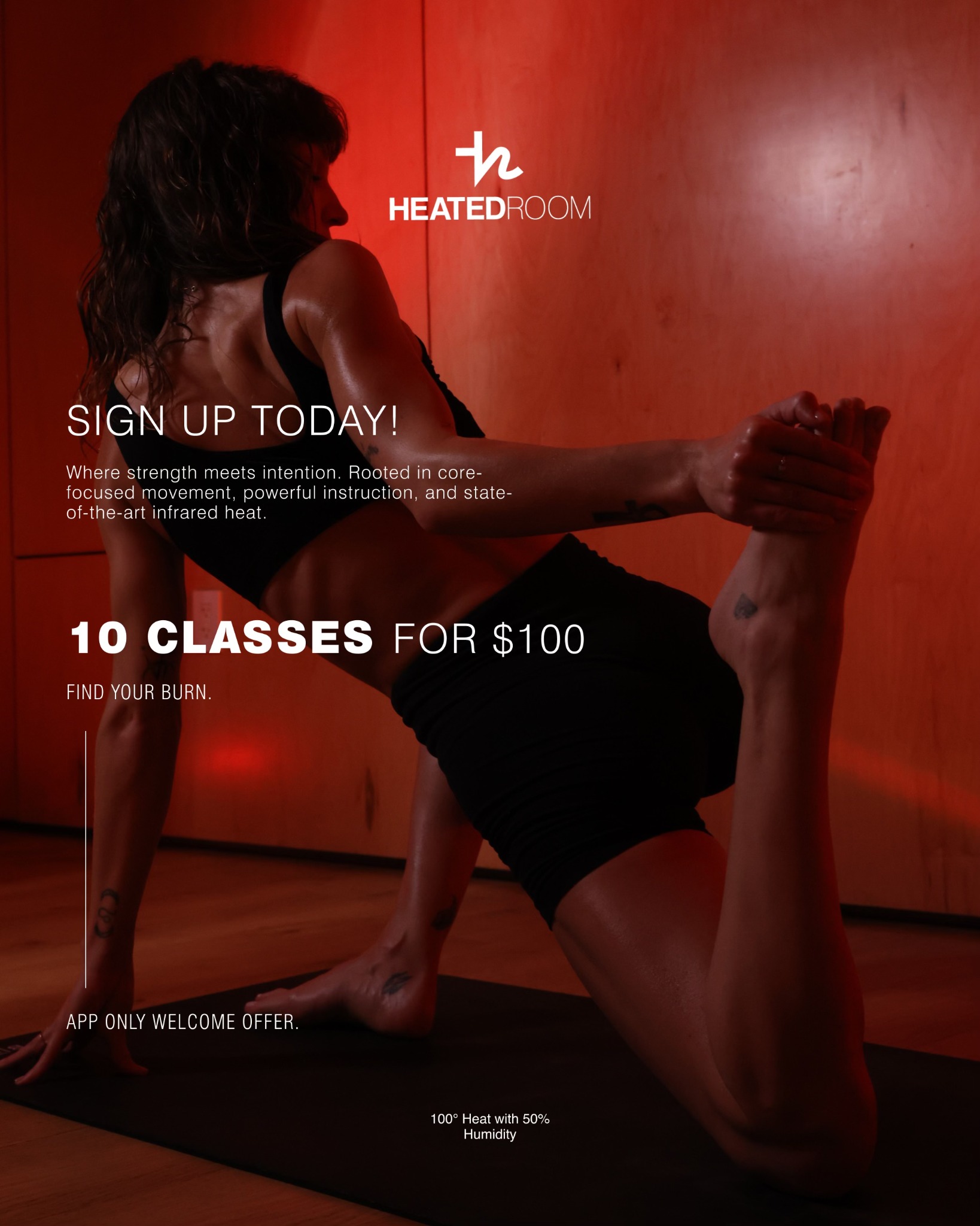 Heated Room Yoga Studio ad creative
