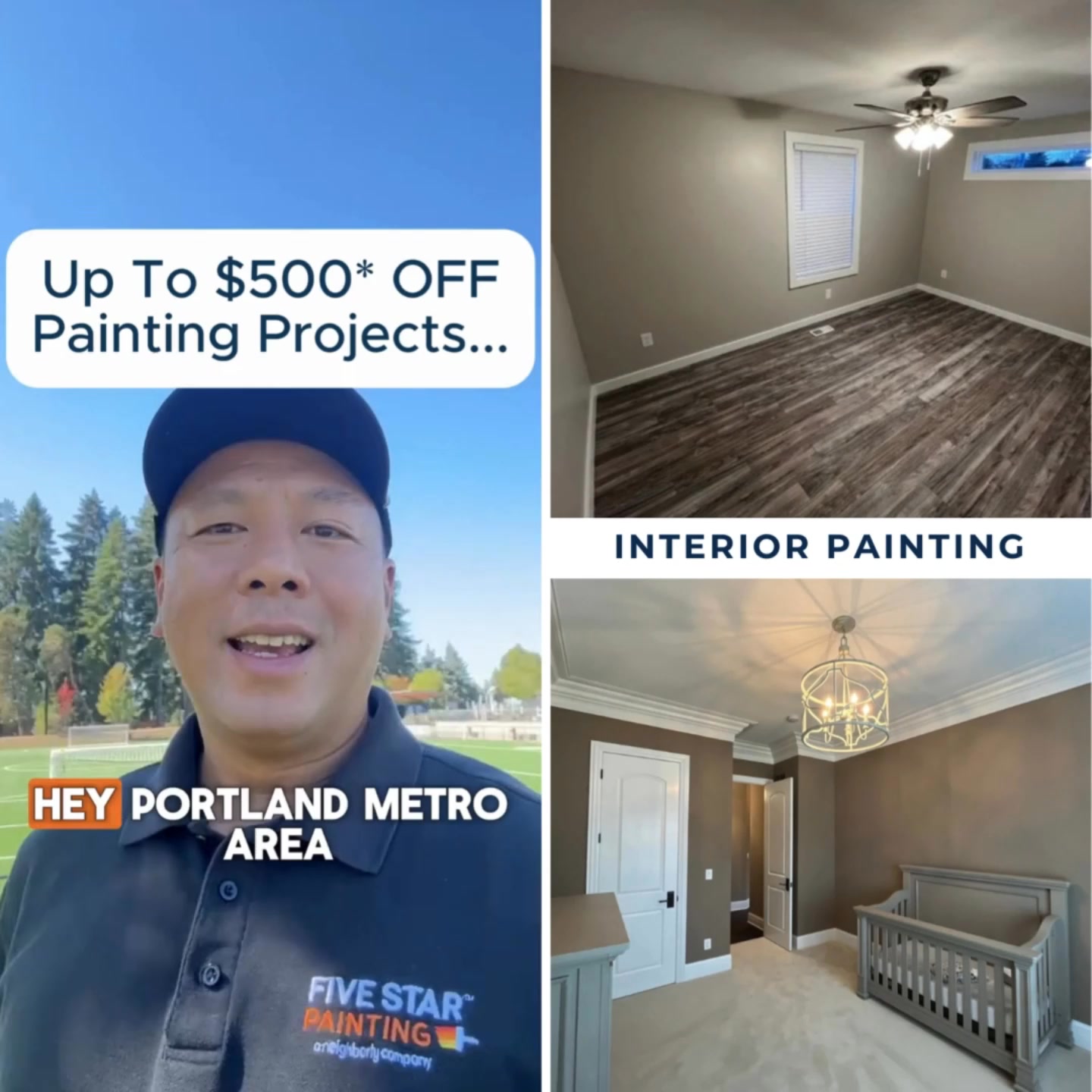 Five Star Painting of Lake Oswego Painter ad creative