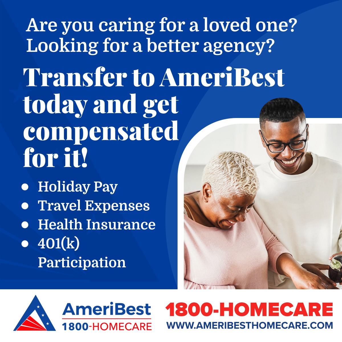 AmeriBest Home Care: 1800-HOMECARE Home Health Care ad creative