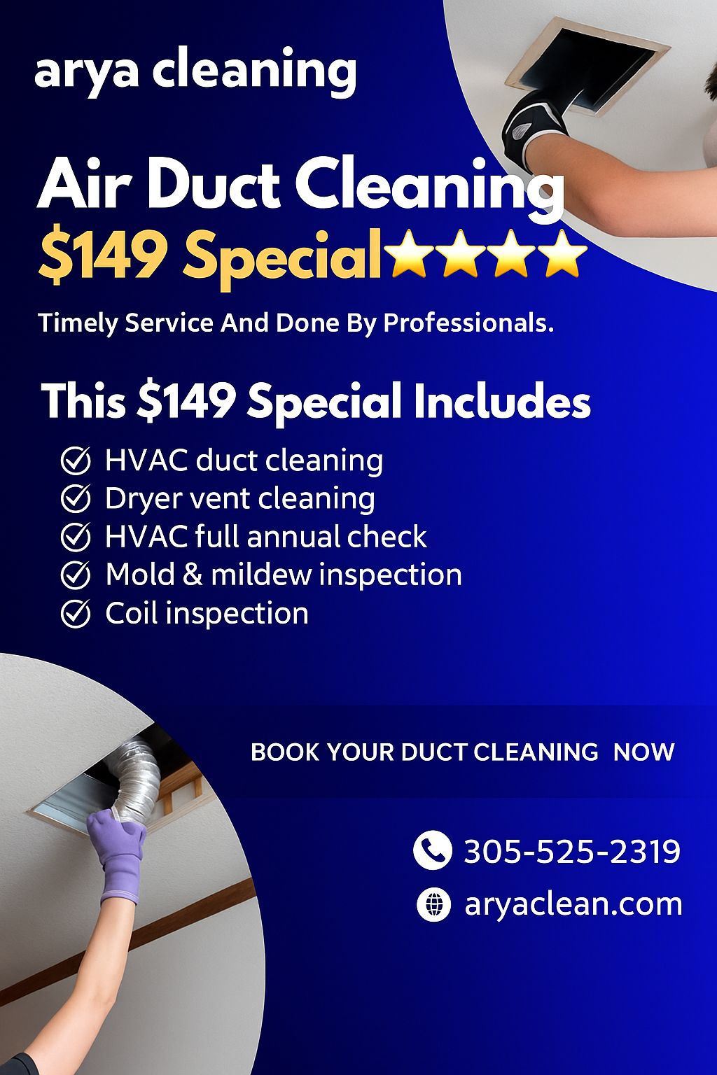 Arya clean air duct HVAC ad creative