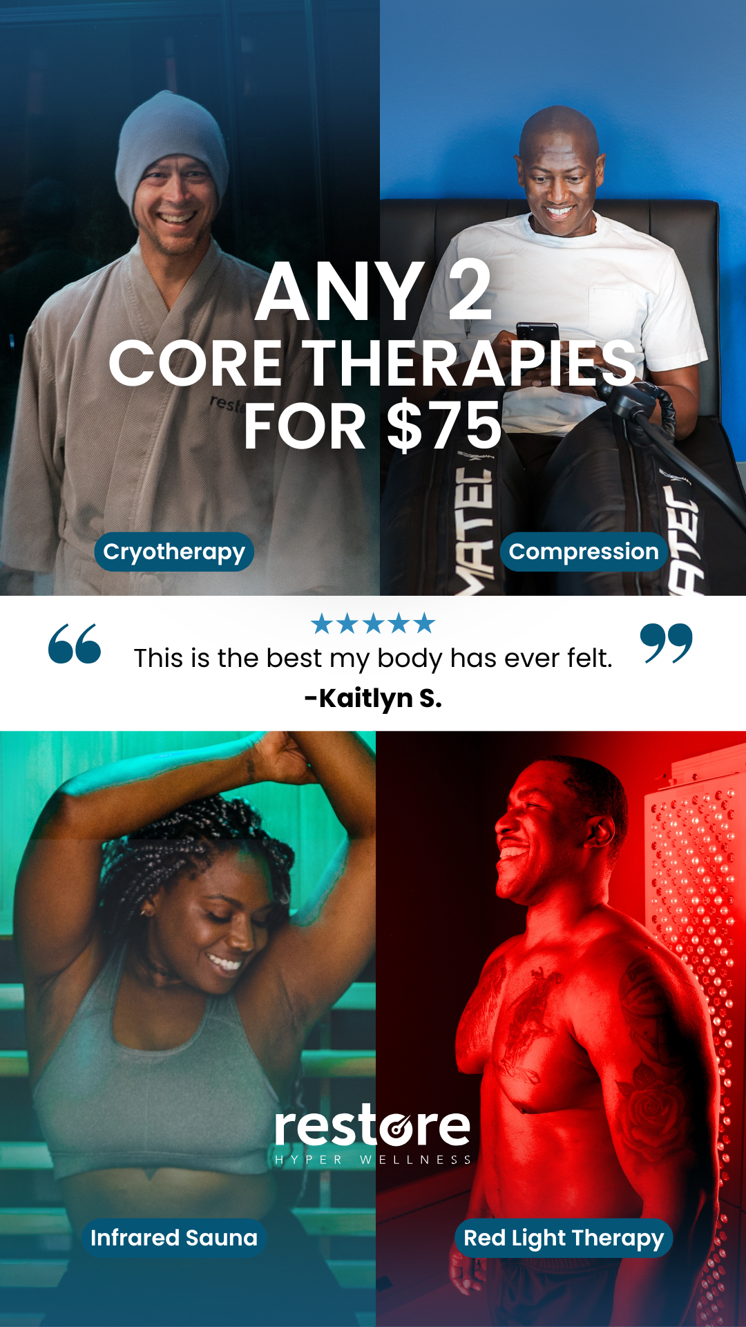 Choose 2 Wellness Therapies for Just $75!