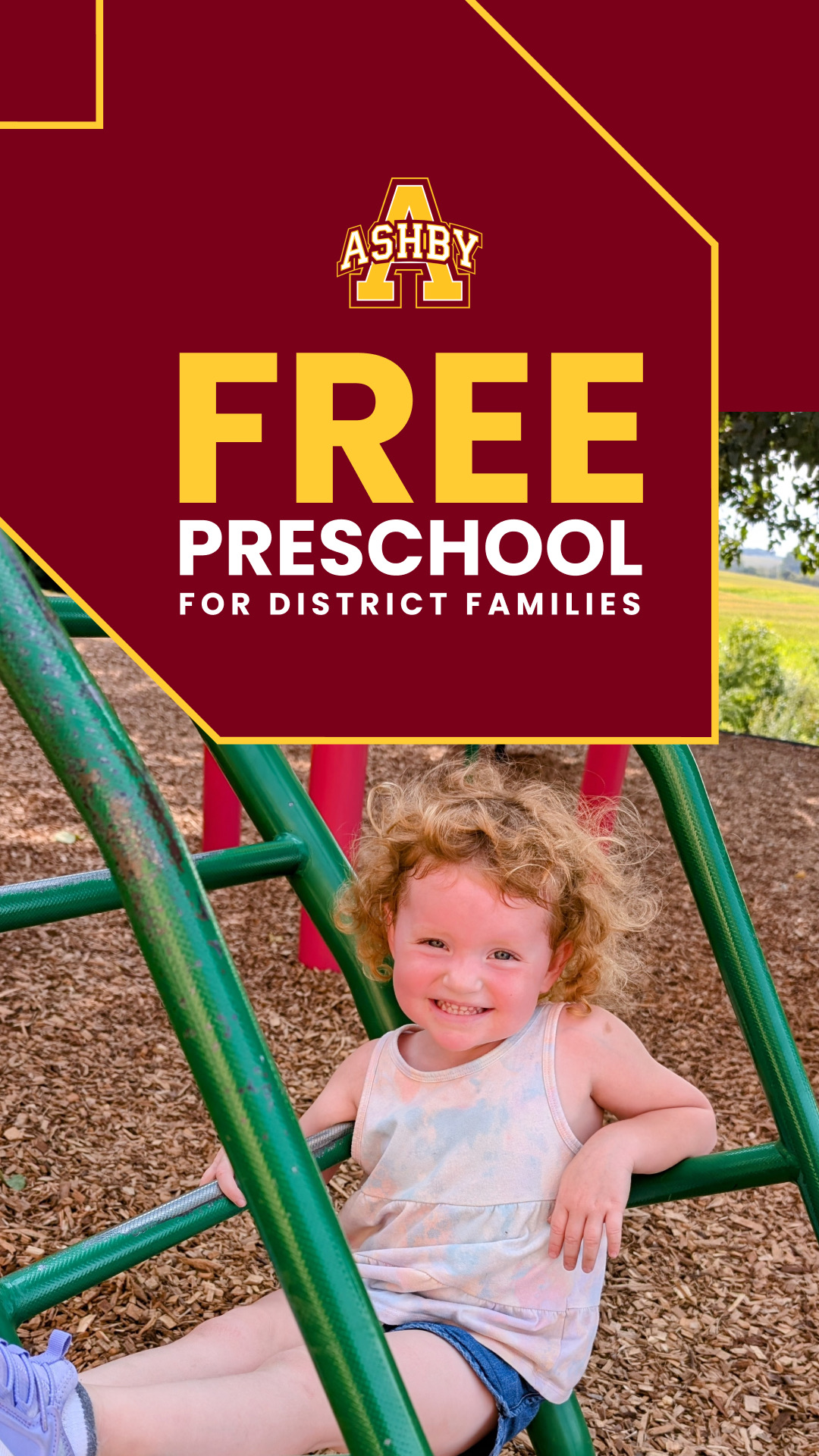 Ashby Public School, ISD #261 Preschool ad creative