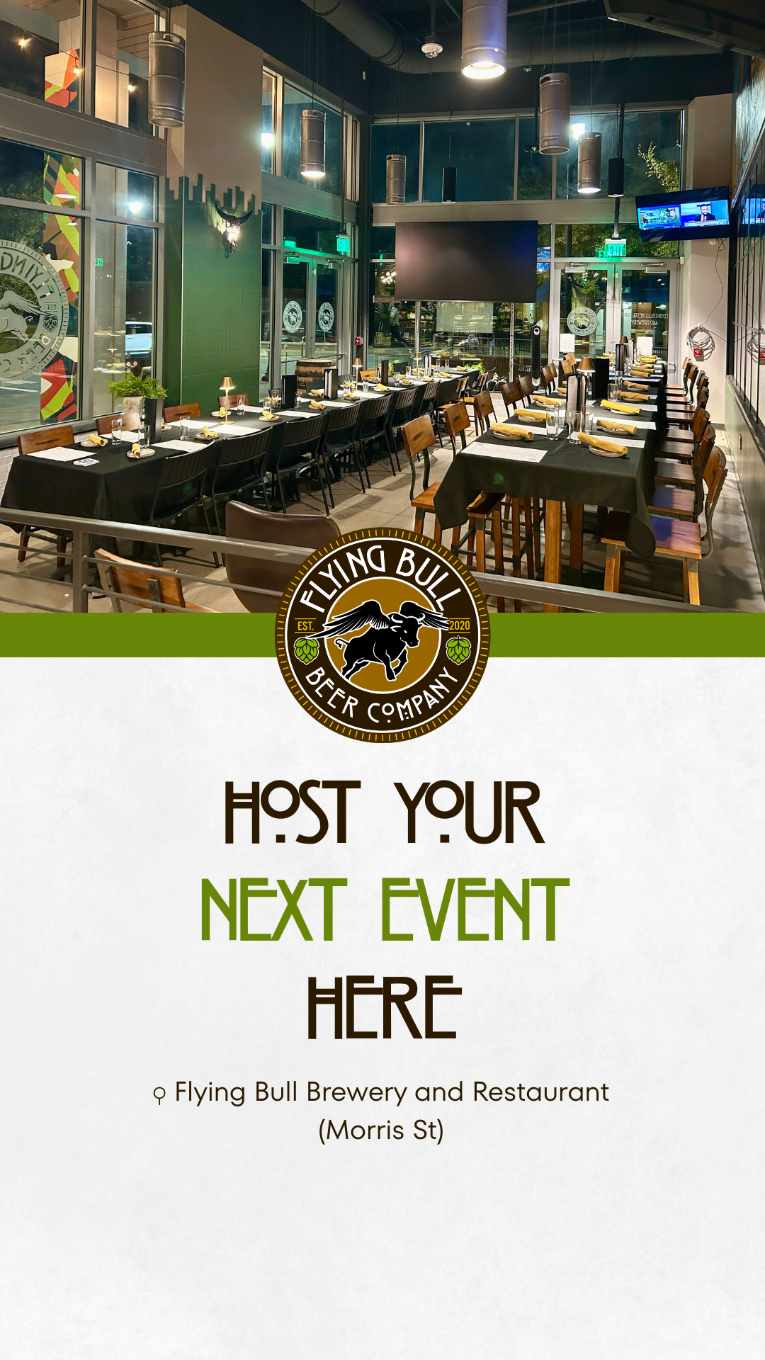 Flying Bull Restaurant and Brewery Event Venue ad creative